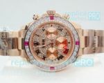 Replica Rolex Daytona Diamond Dial Rose Gold Watch 